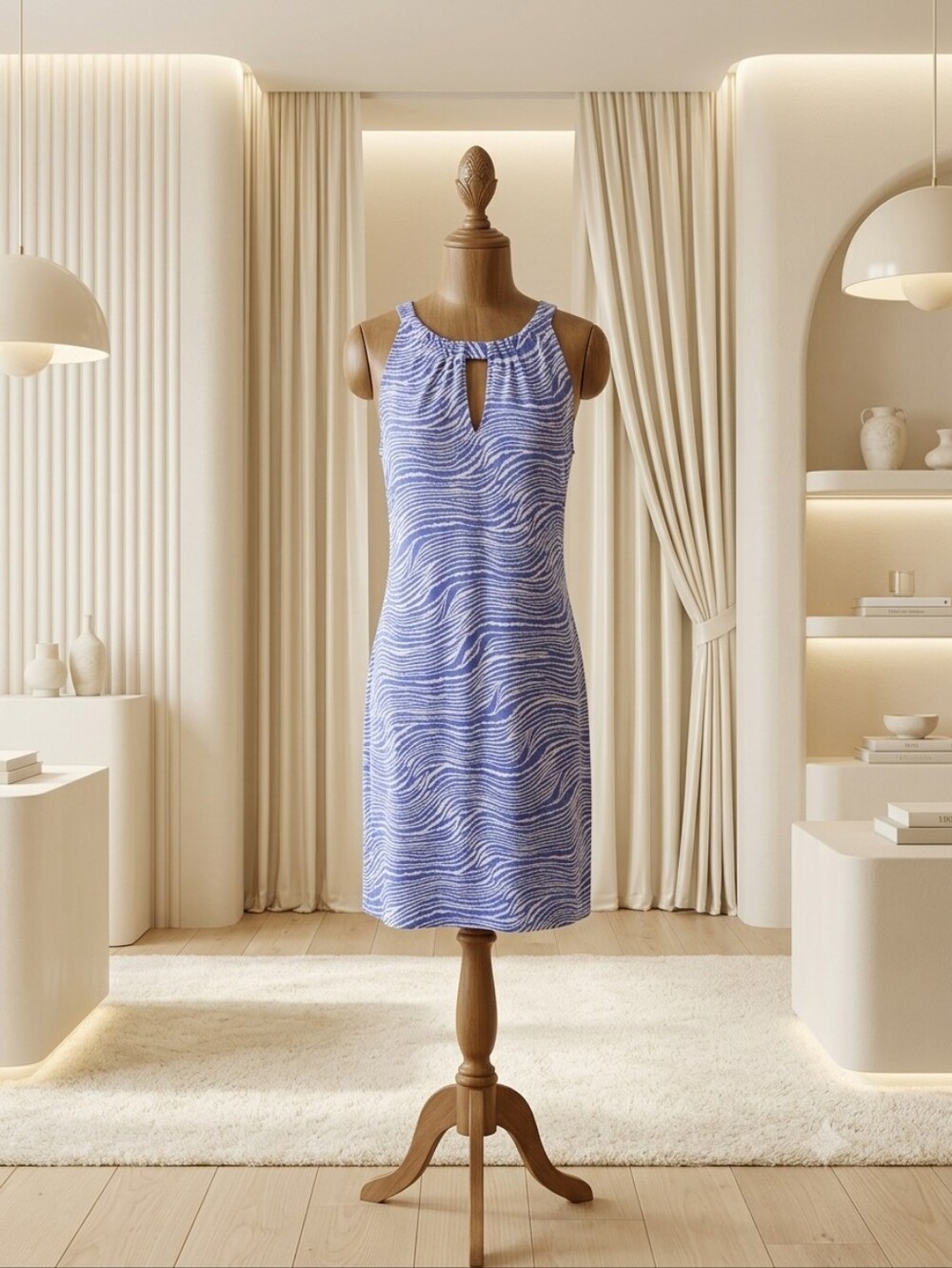 Lulu B Purple & White Sleeveless Dress Size M